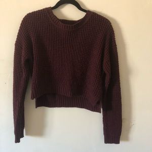 Forever 21 Maroon Cropped Sweater